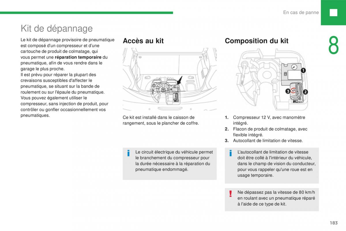 Peugeot 208 FL manuel du proprietaire / page 185