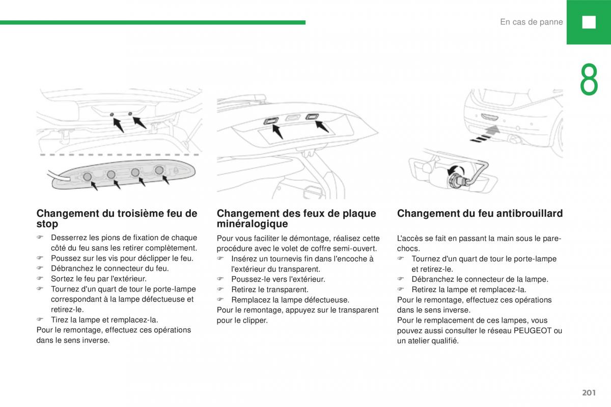 Peugeot 208 FL manuel du proprietaire / page 203