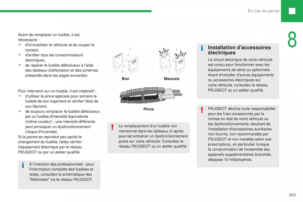 Peugeot 208 FL manuel du proprietaire / page 205