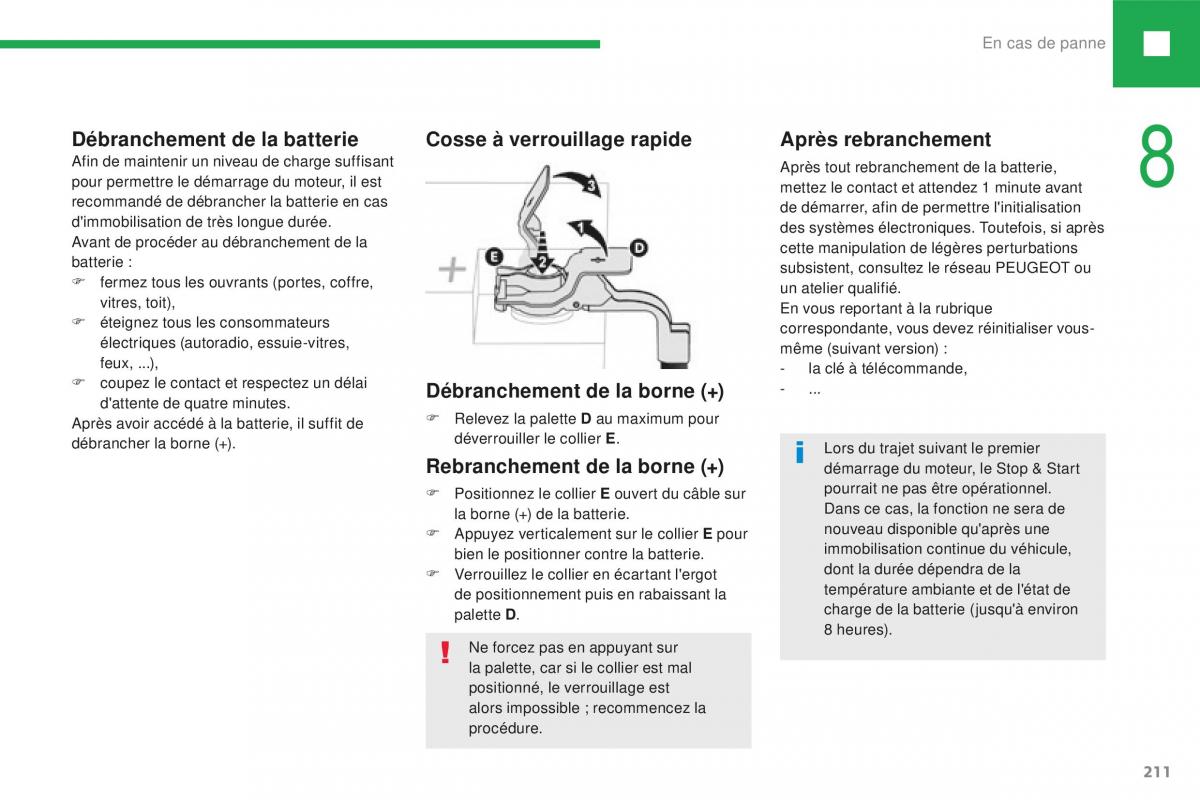 Peugeot 208 FL manuel du proprietaire / page 213