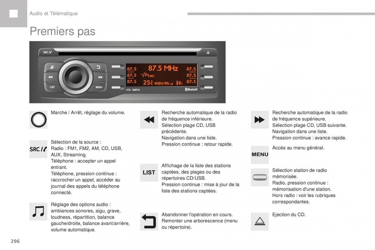 Peugeot 208 FL manuel du proprietaire / page 298