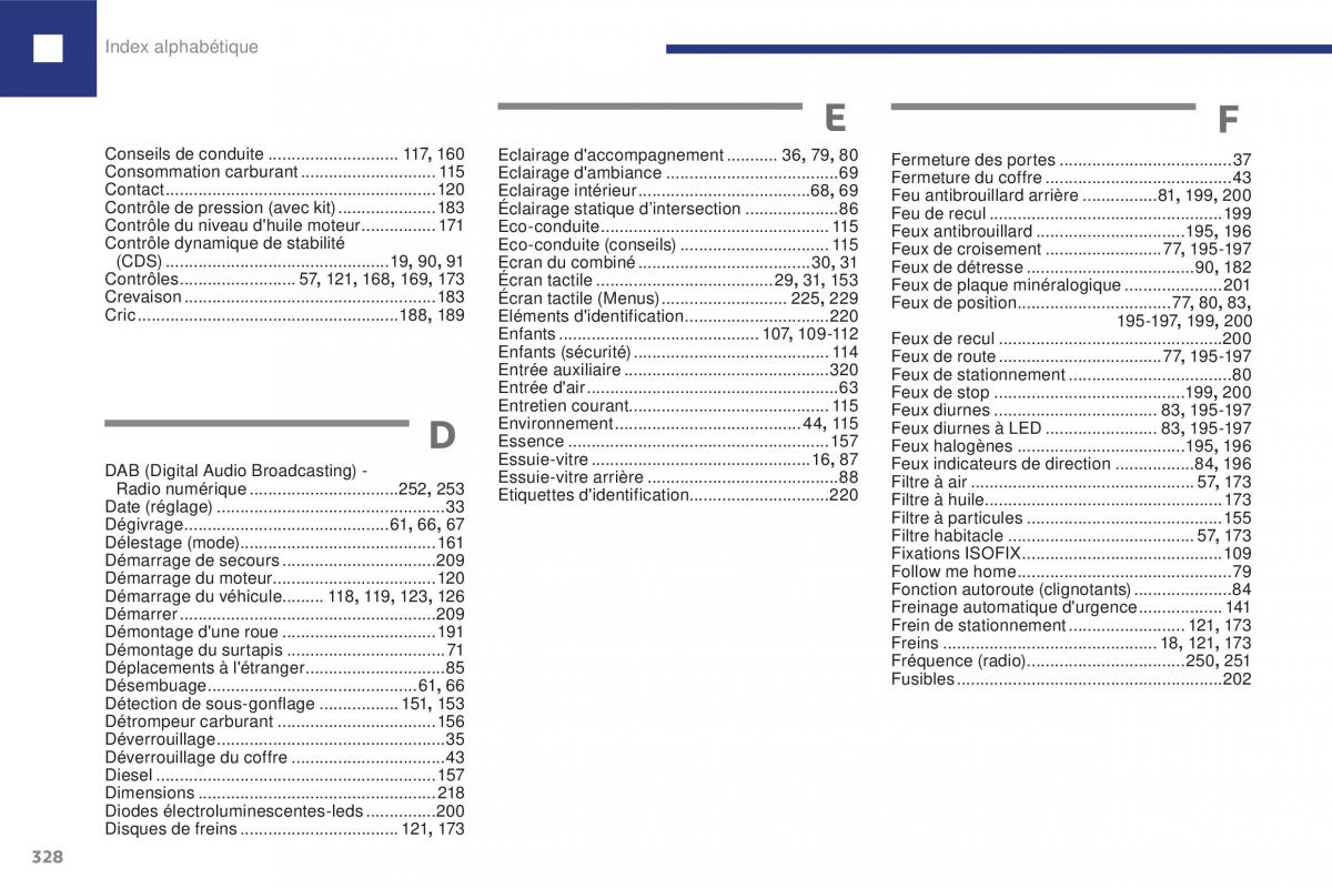 Peugeot 208 FL manuel du proprietaire / page 330