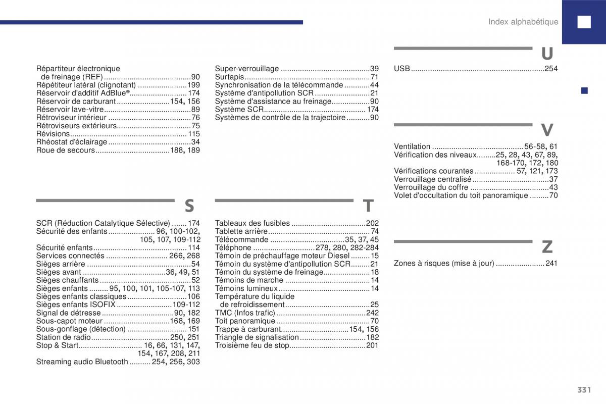 Peugeot 208 FL manuel du proprietaire / page 333