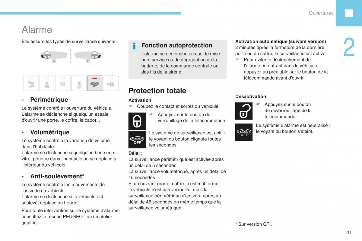 Peugeot 208 FL manuel du proprietaire / page 43