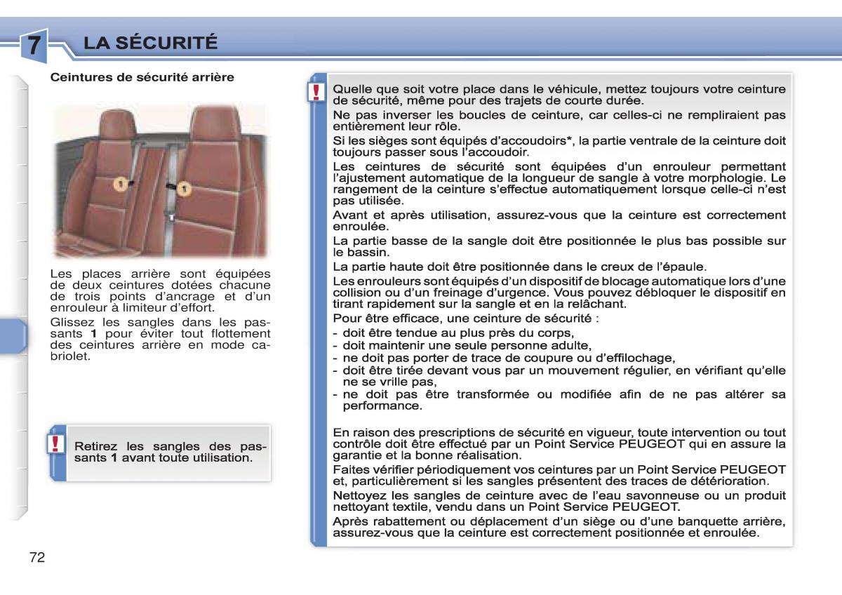 Peugeot 307 CC manuel du proprietaire / page 77