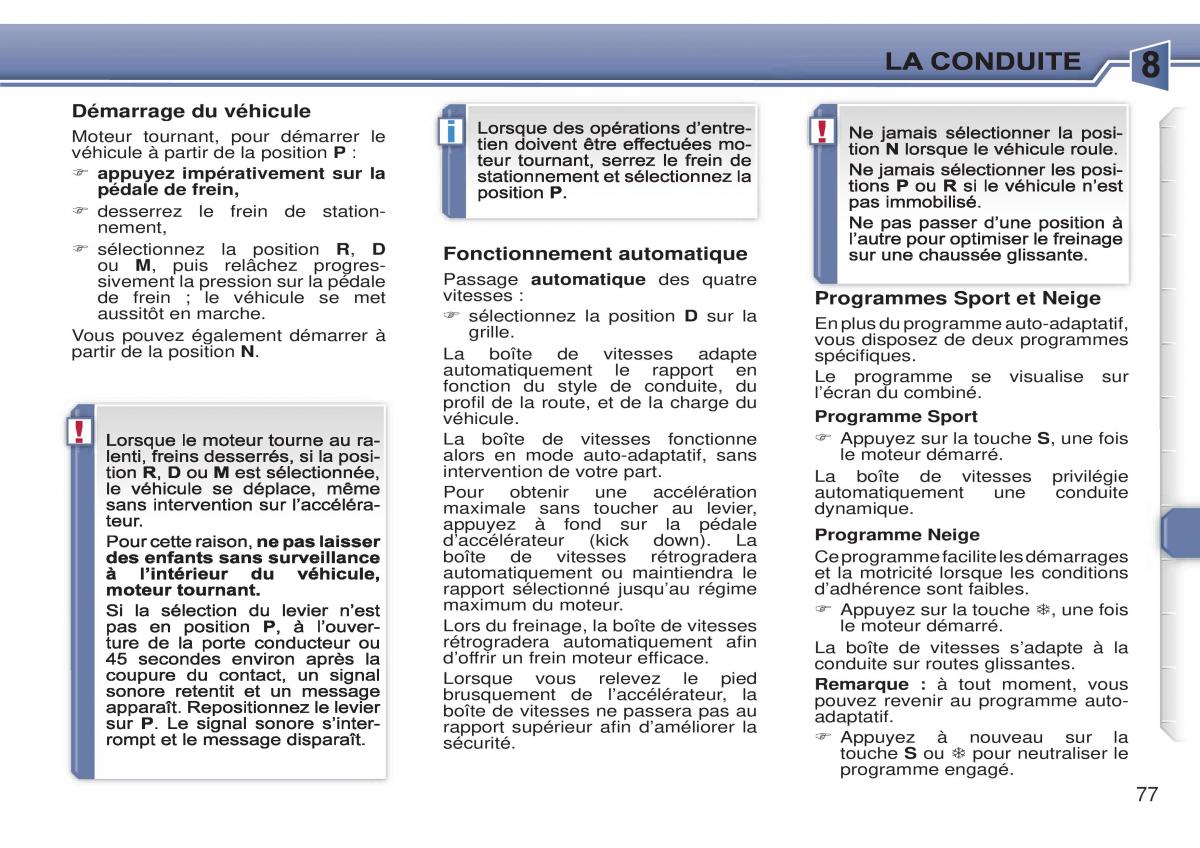 Peugeot 307 CC manuel du proprietaire / page 84