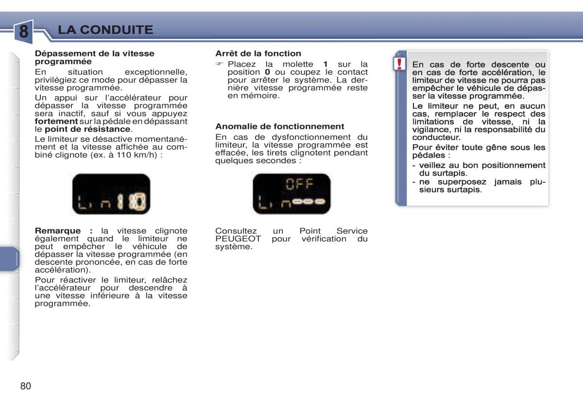 Peugeot 307 CC manuel du proprietaire / page 87