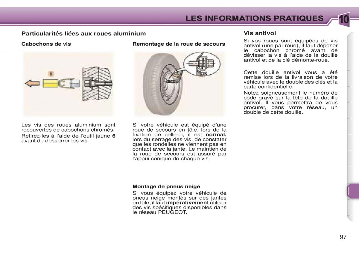 Peugeot 307 CC manuel du proprietaire / page 104