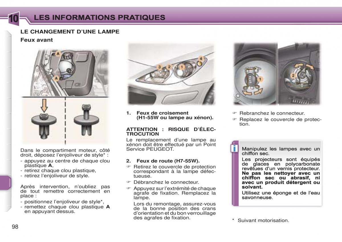 Peugeot 307 CC manuel du proprietaire / page 105