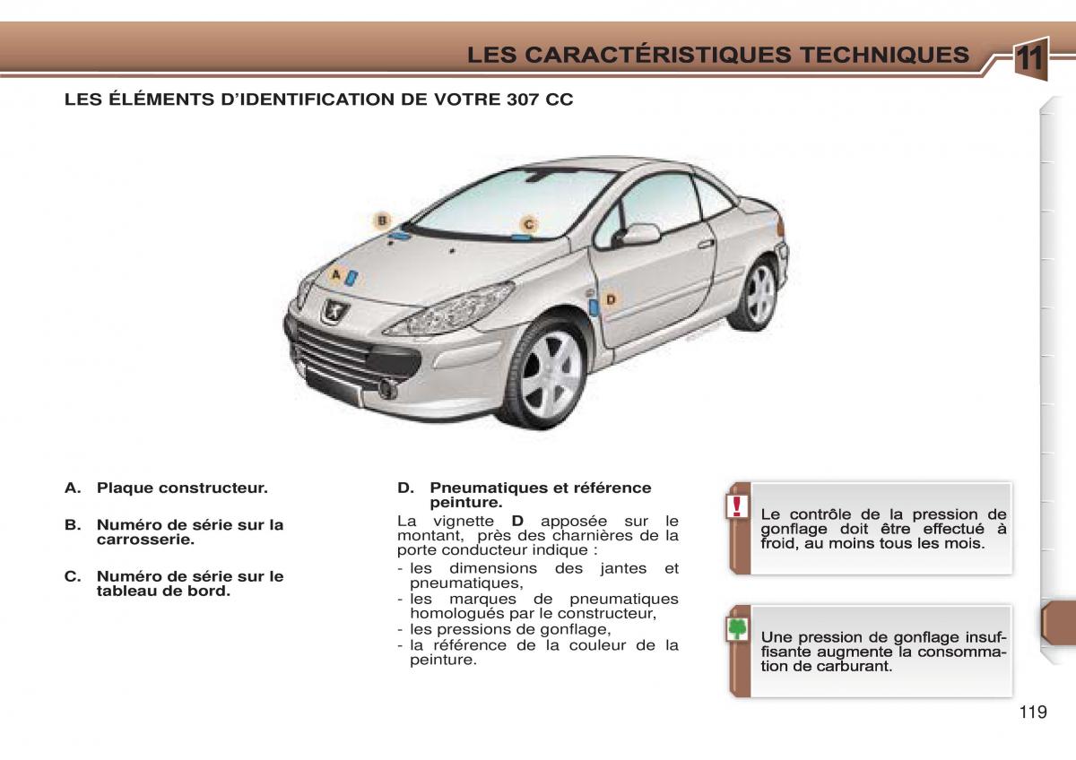 Peugeot 307 CC manuel du proprietaire / page 126