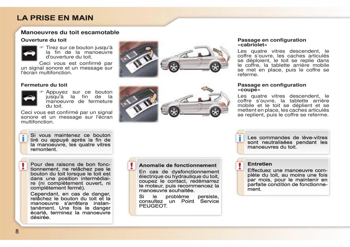 Peugeot 307 CC manuel du proprietaire / page 14