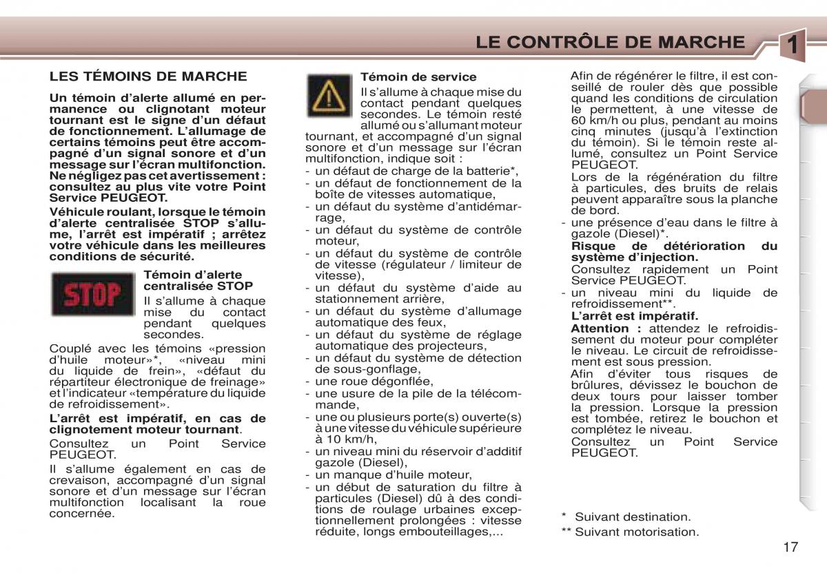 Peugeot 307 CC manuel du proprietaire / page 23