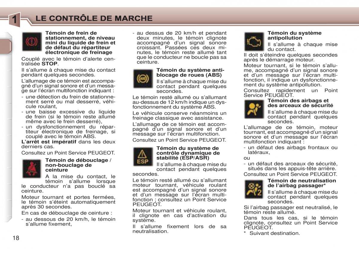 Peugeot 307 CC manuel du proprietaire / page 24