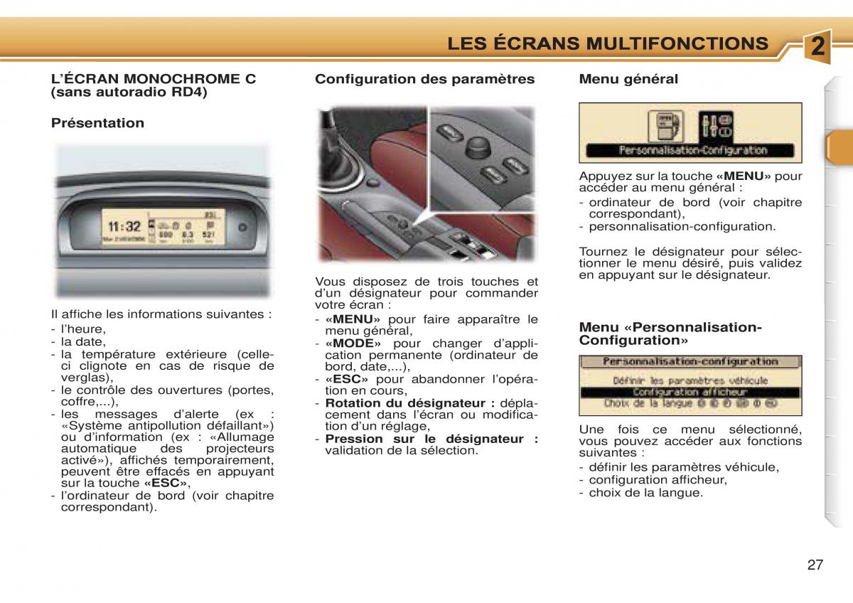 Peugeot 307 CC manuel du proprietaire / page 33