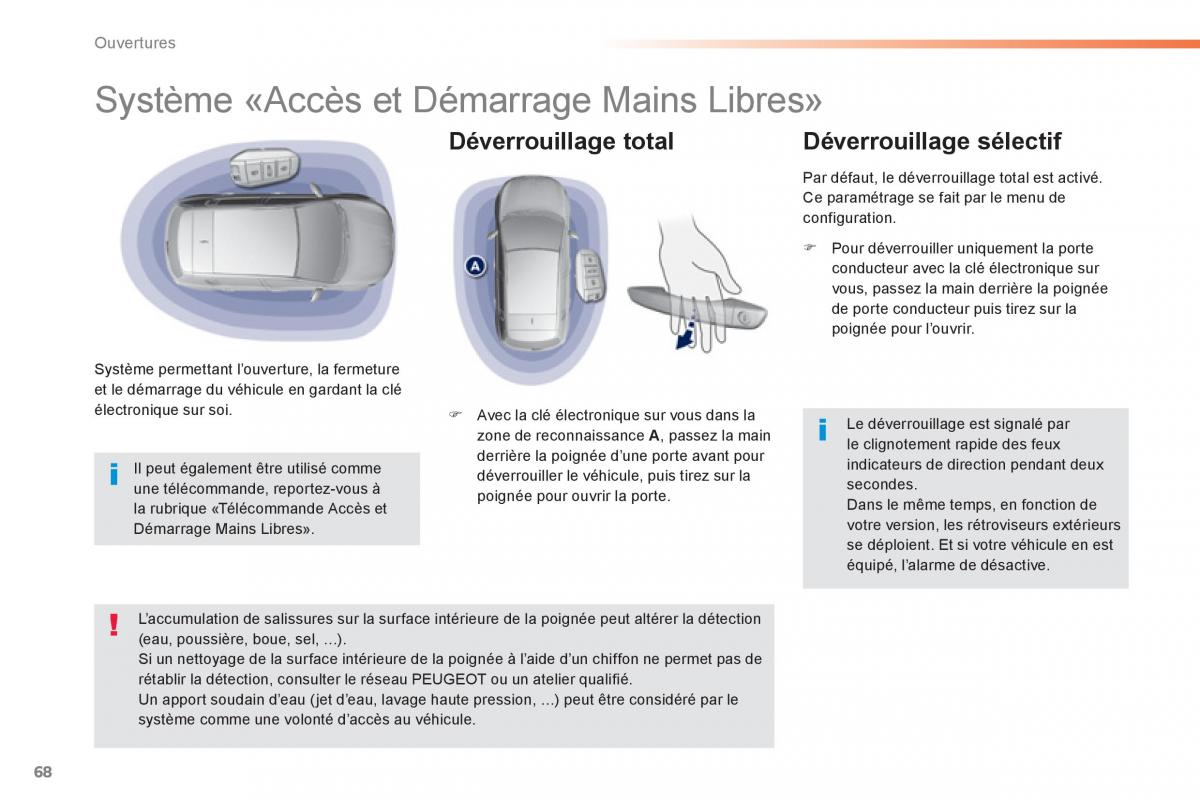 Peugeot 308 FL manuel du proprietaire / page 70