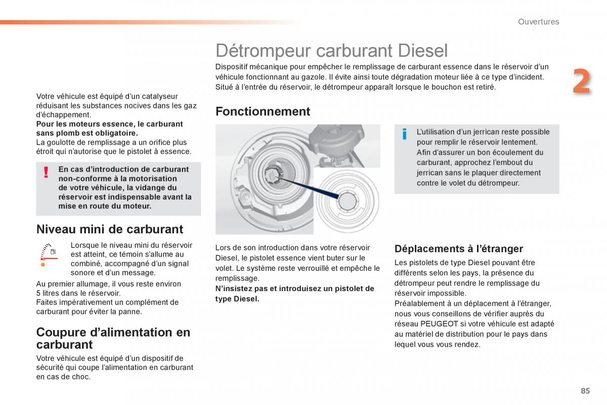 Peugeot 308 FL manuel du proprietaire / page 87