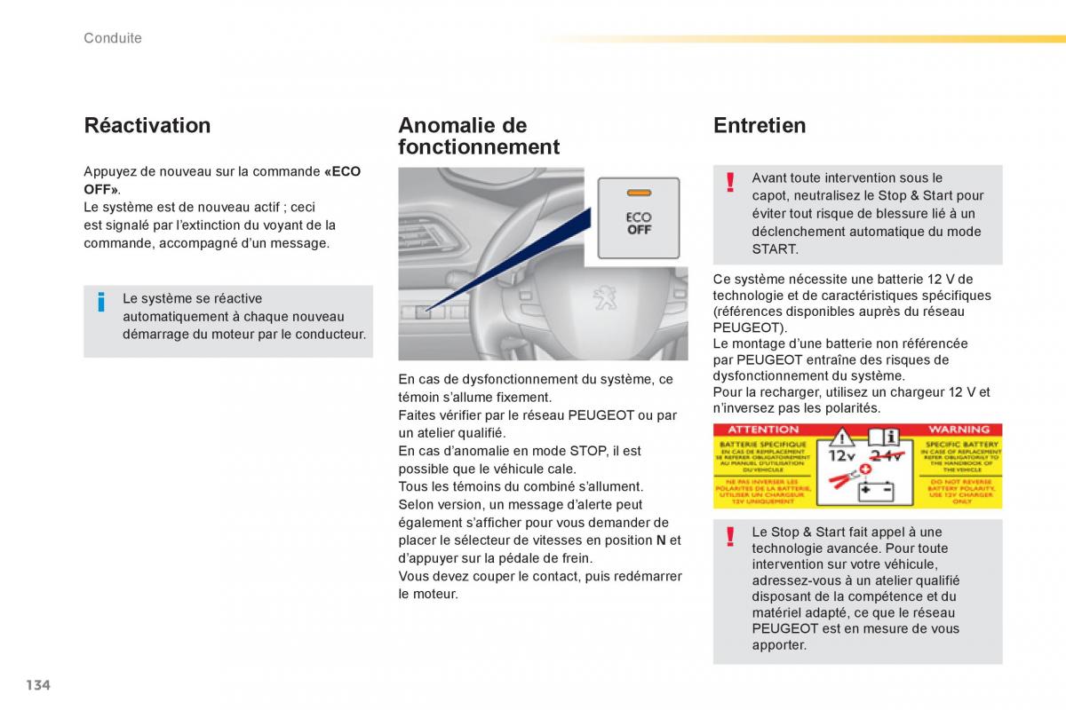 Peugeot 308 FL manuel du proprietaire / page 136