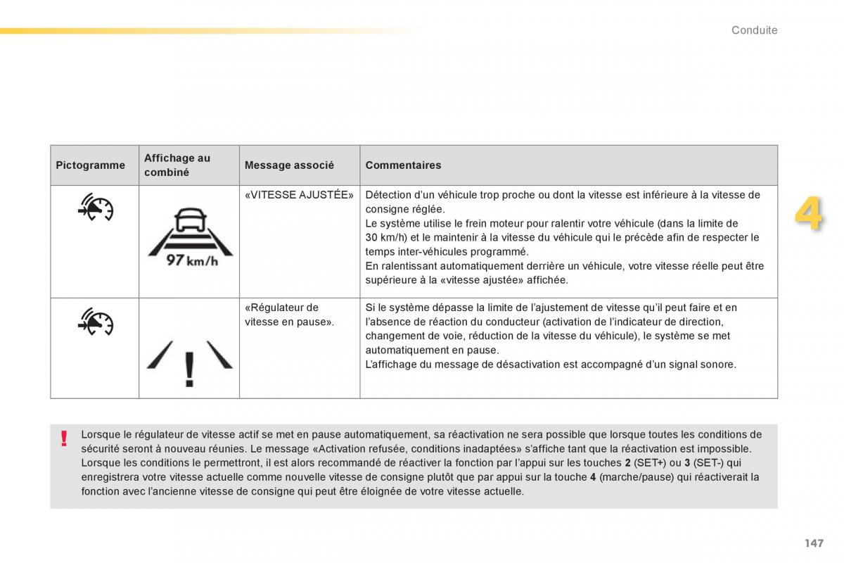 Peugeot 308 FL manuel du proprietaire / page 149