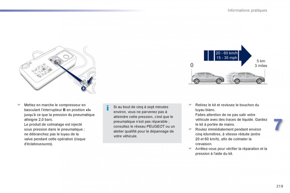 Peugeot 308 FL manuel du proprietaire / page 221