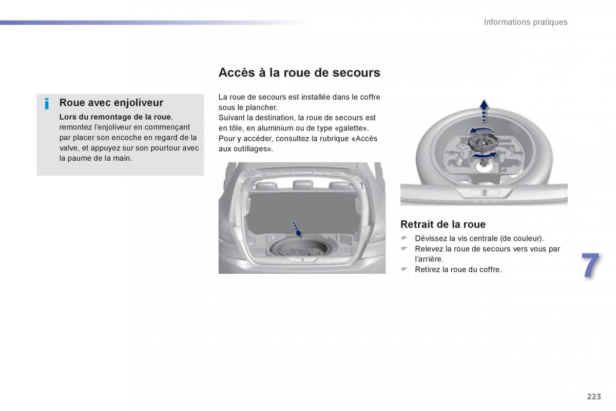 Peugeot 308 FL manuel du proprietaire / page 225