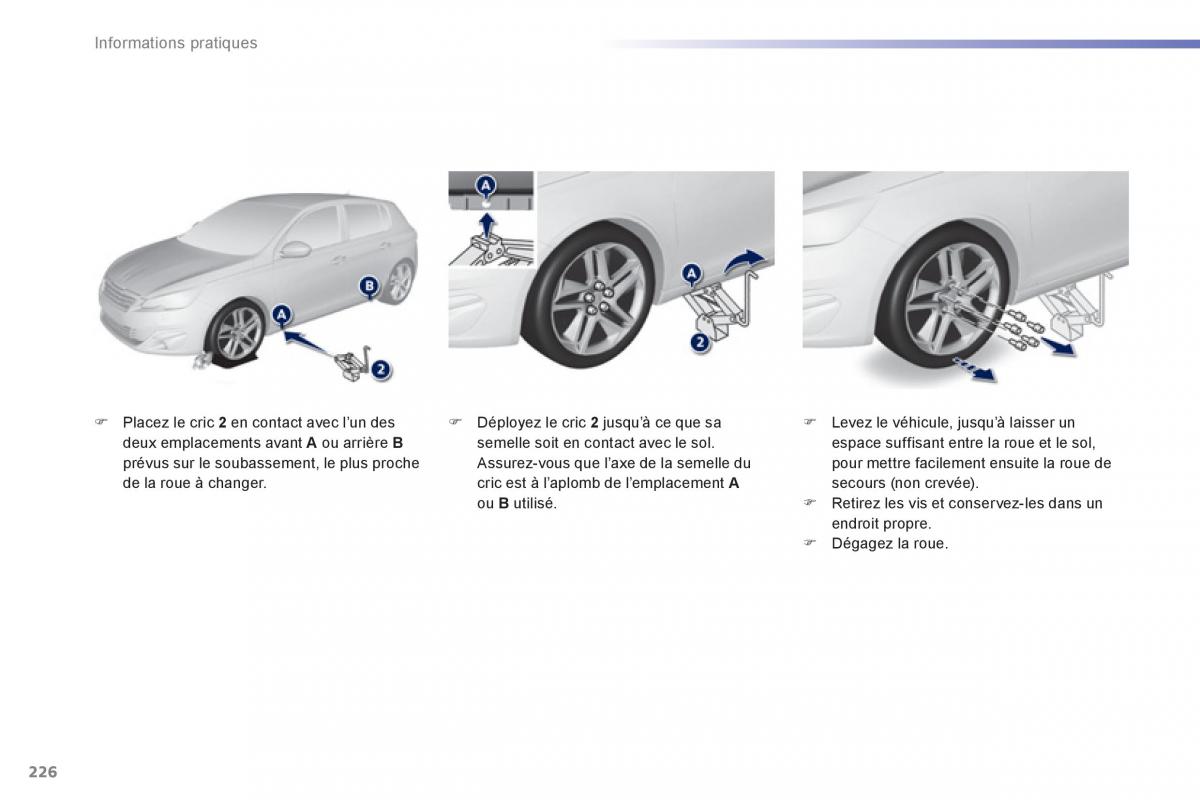 Peugeot 308 FL manuel du proprietaire / page 228