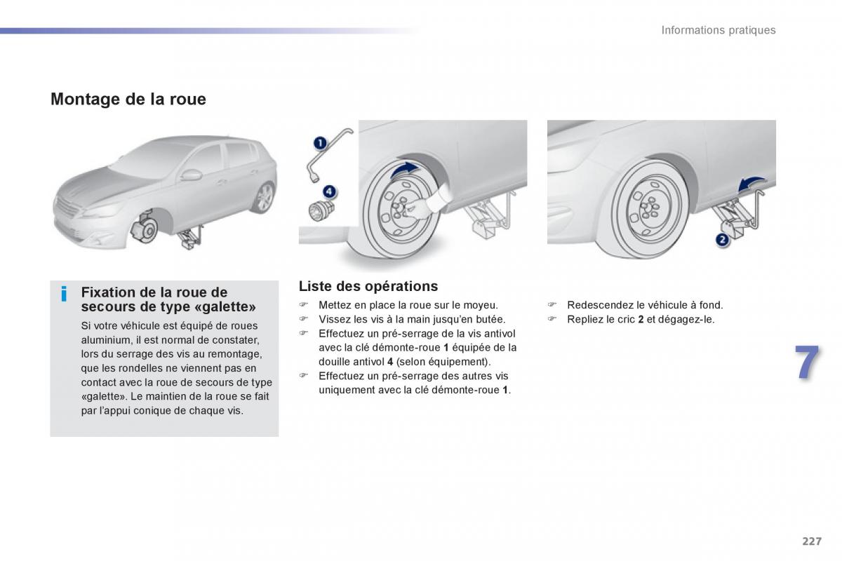 Peugeot 308 FL manuel du proprietaire / page 229