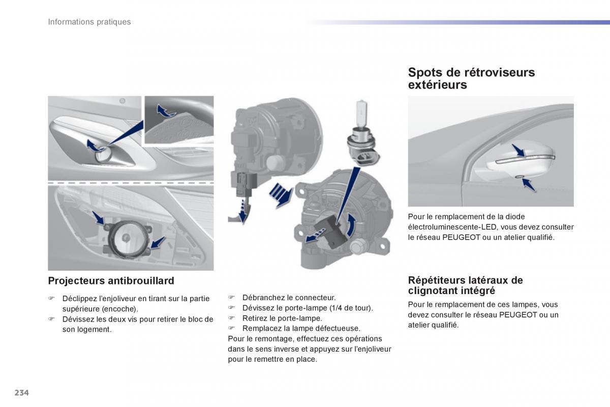 Peugeot 308 FL manuel du proprietaire / page 236