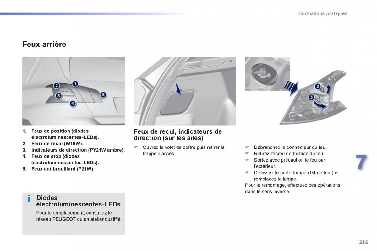 Peugeot 308 FL manuel du proprietaire / page 237