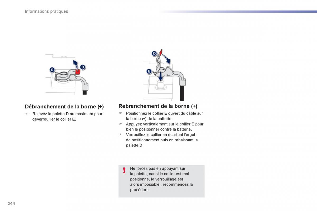 Peugeot 308 FL manuel du proprietaire / page 246