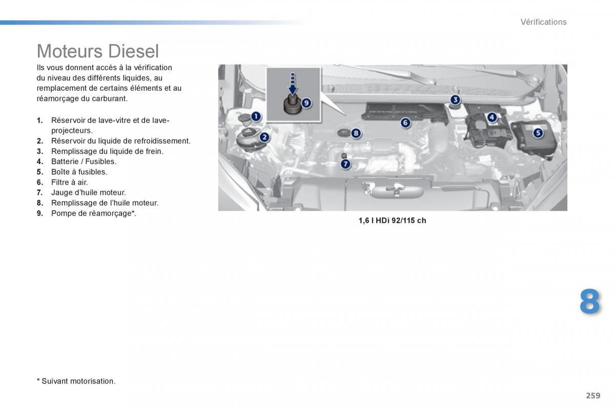 Peugeot 308 FL manuel du proprietaire / page 261