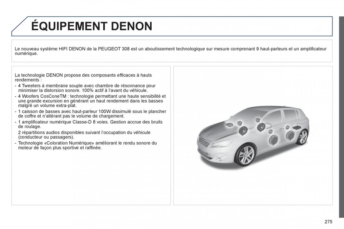 Peugeot 308 FL manuel du proprietaire / page 277