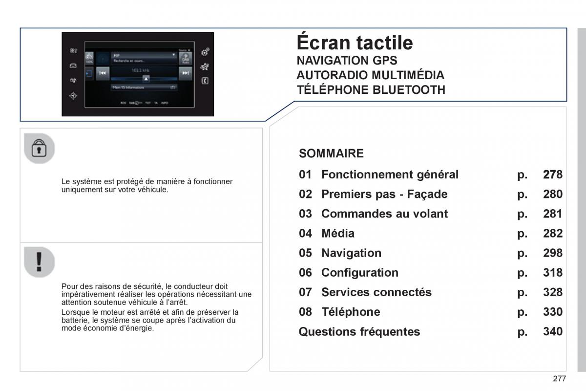 Peugeot 308 FL manuel du proprietaire / page 279