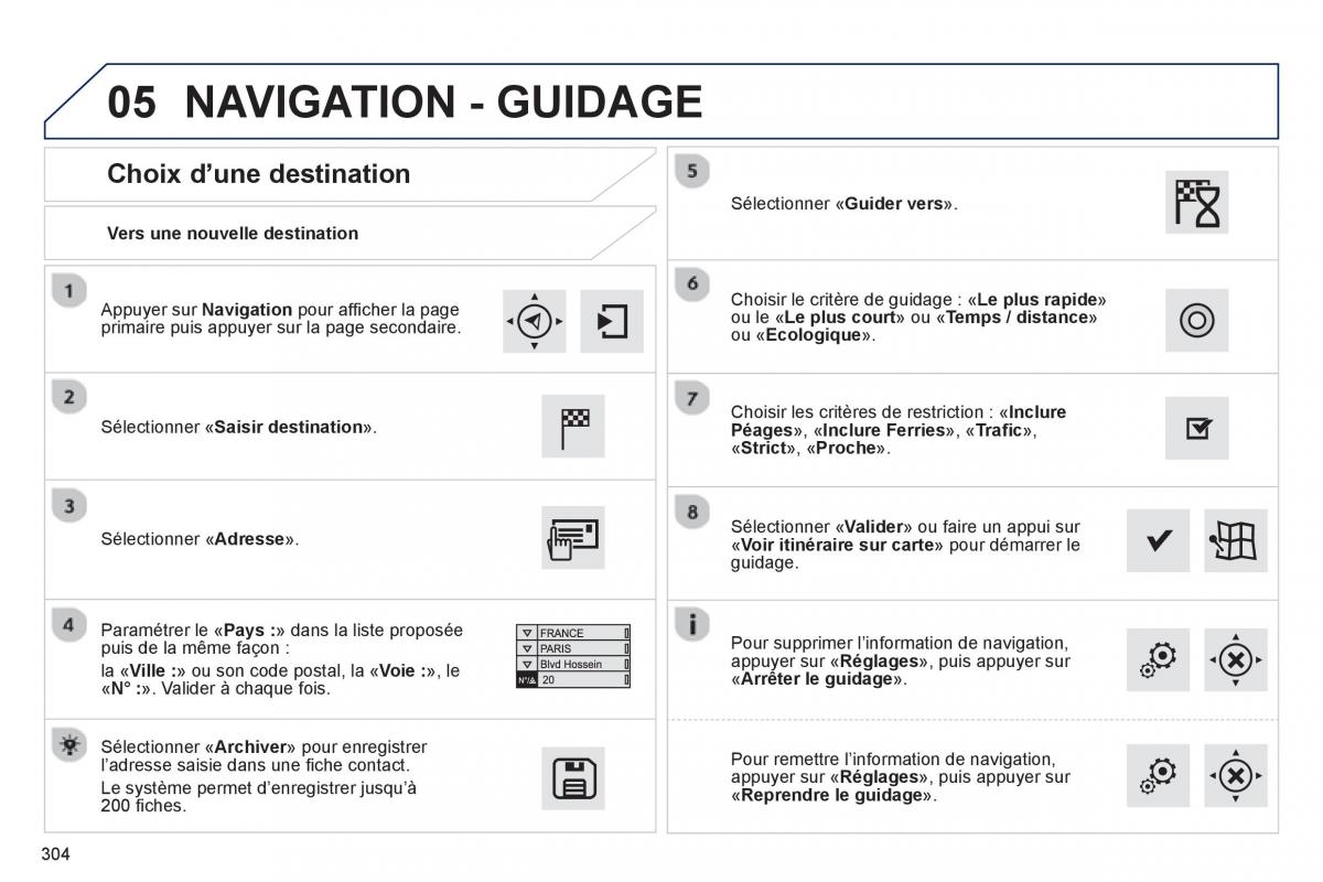 Peugeot 308 FL manuel du proprietaire / page 306