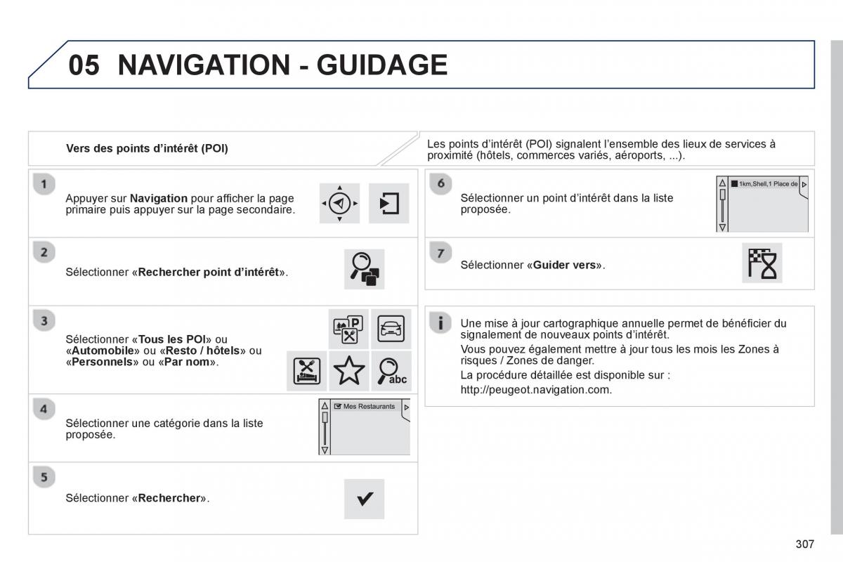 Peugeot 308 FL manuel du proprietaire / page 309