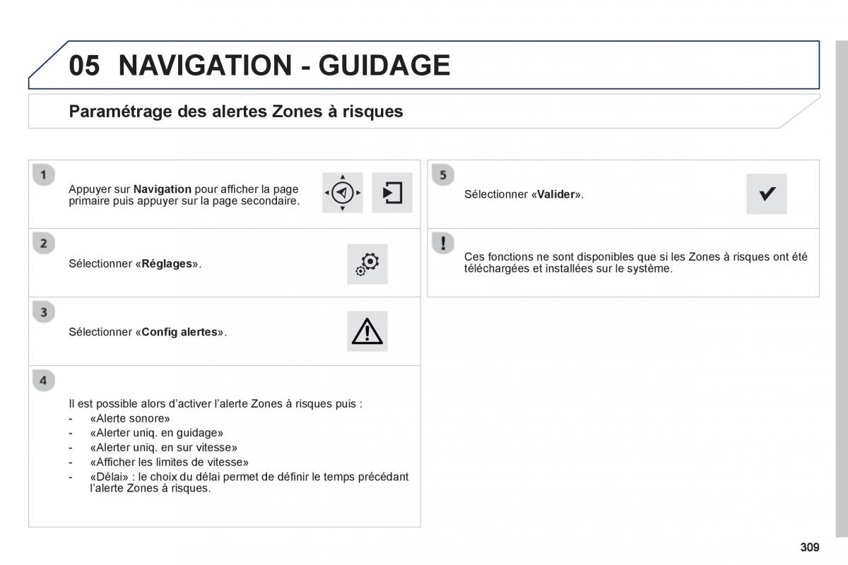 Peugeot 308 FL manuel du proprietaire / page 311