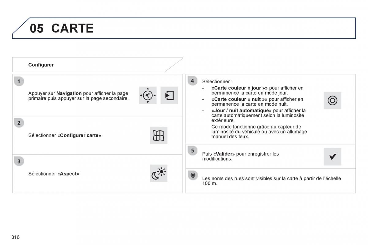 Peugeot 308 FL manuel du proprietaire / page 318