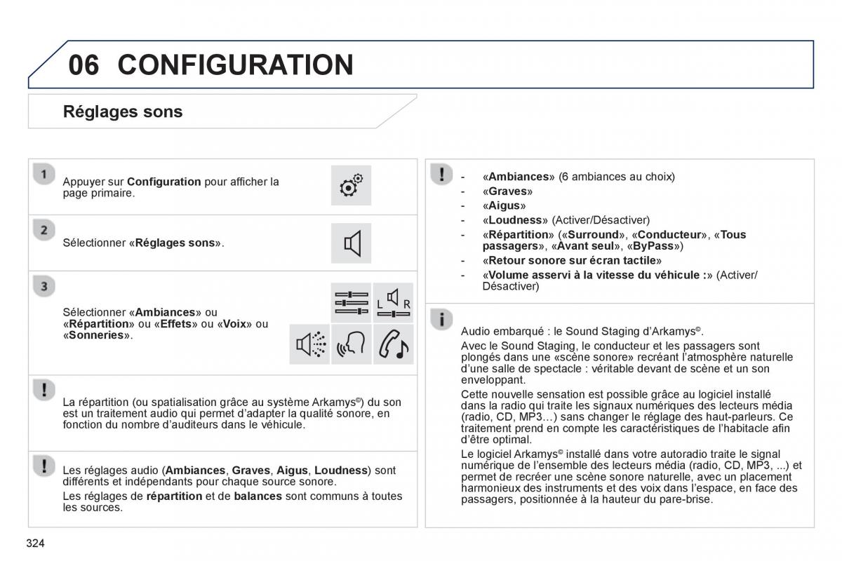 Peugeot 308 FL manuel du proprietaire / page 326