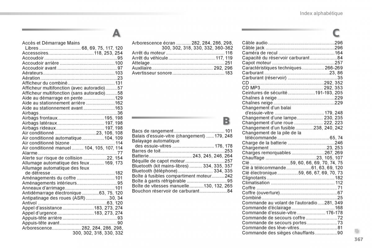 Peugeot 308 FL manuel du proprietaire / page 369