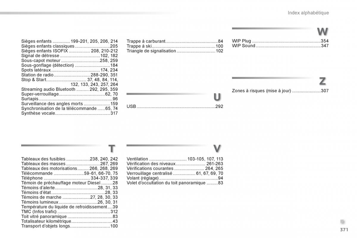 Peugeot 308 FL manuel du proprietaire / page 373