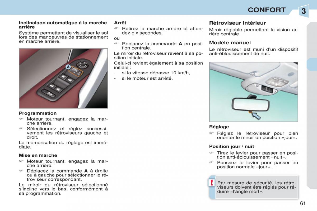 Peugeot 308 CC manuel du proprietaire / page 62