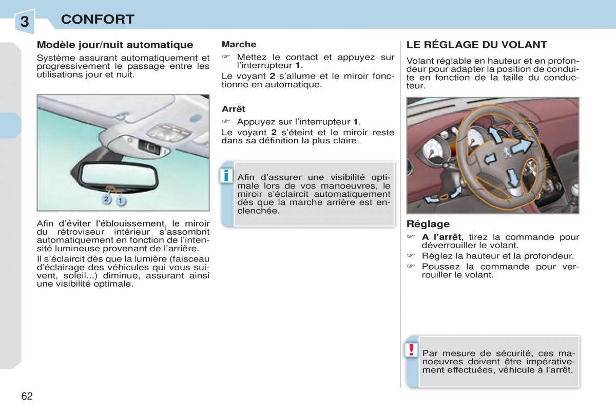 Peugeot 308 CC manuel du proprietaire / page 63