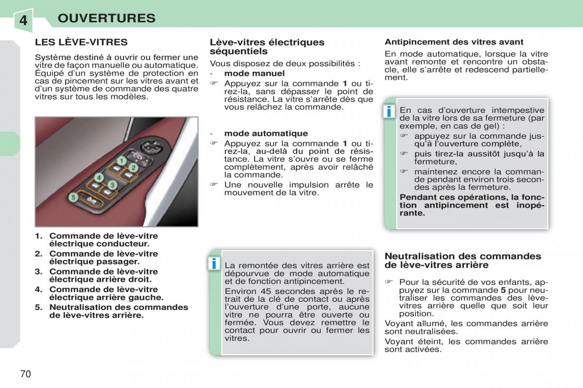 Peugeot 308 CC manuel du proprietaire / page 71