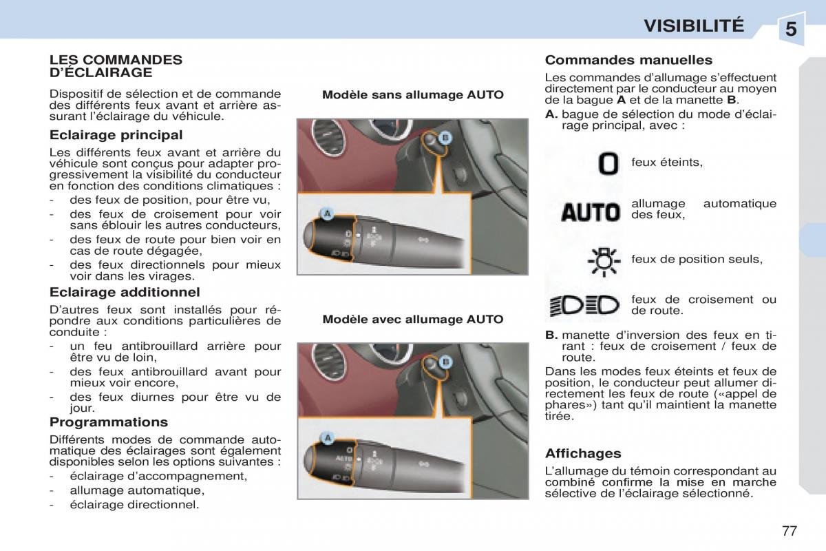 Peugeot 308 CC manuel du proprietaire / page 78