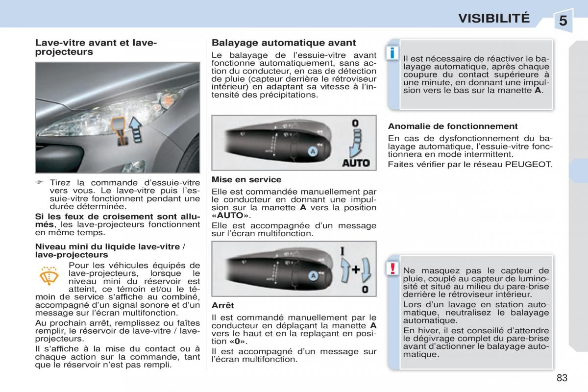 Peugeot 308 CC manuel du proprietaire / page 84