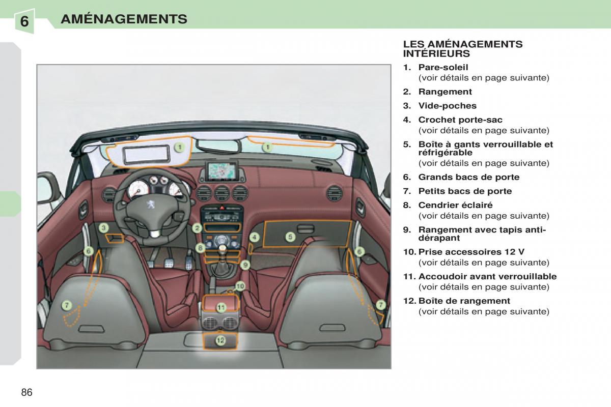 Peugeot 308 CC manuel du proprietaire / page 87