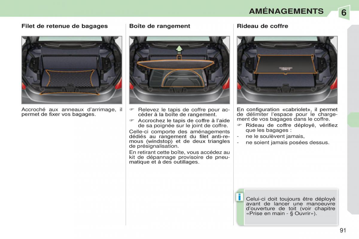 Peugeot 308 CC manuel du proprietaire / page 92