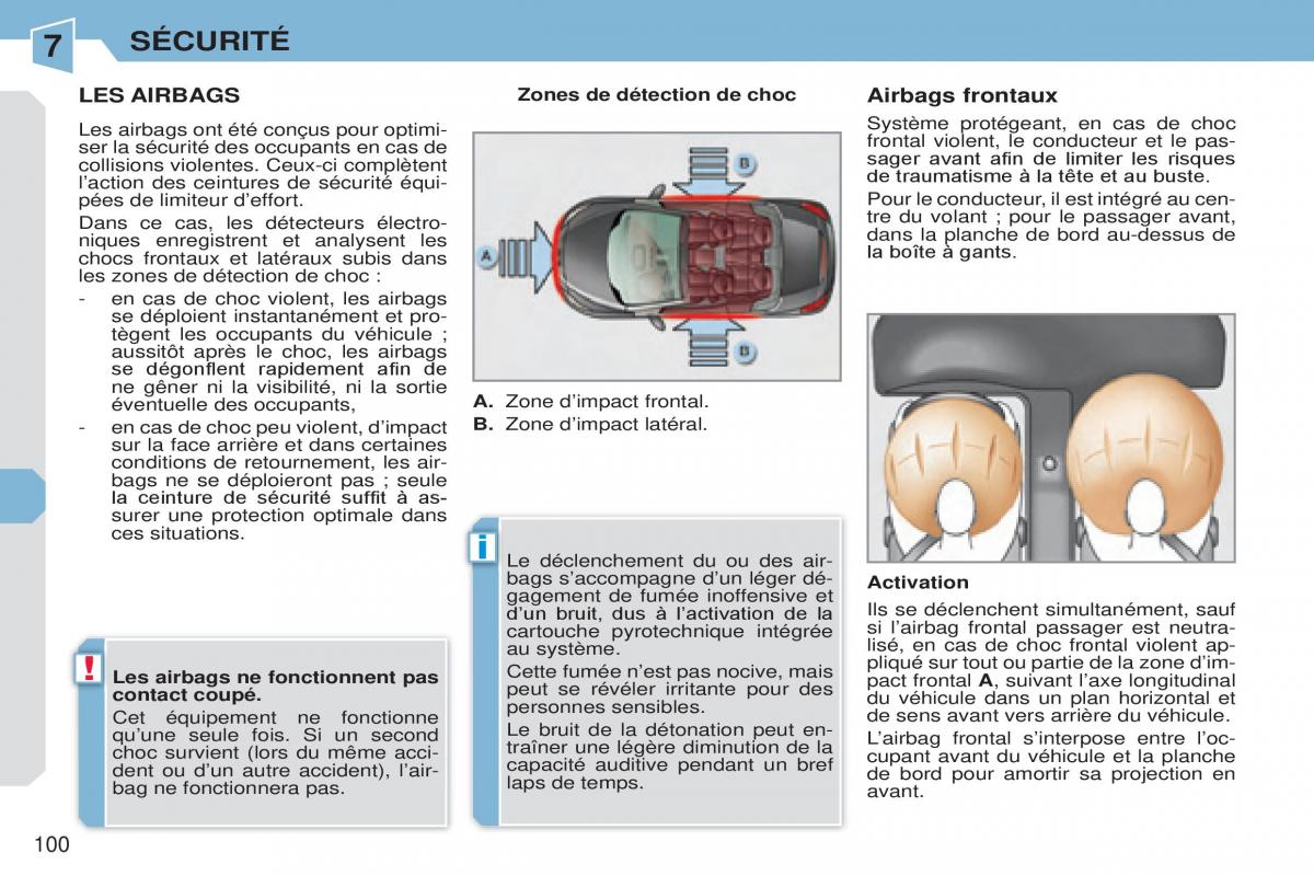 Peugeot 308 CC manuel du proprietaire / page 101