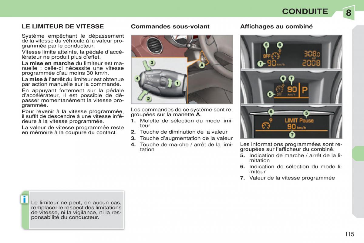 Peugeot 308 CC manuel du proprietaire / page 116