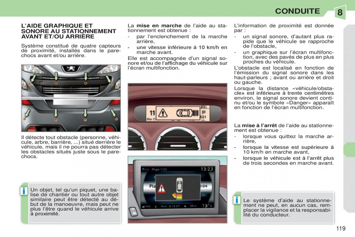 Peugeot 308 CC manuel du proprietaire / page 120