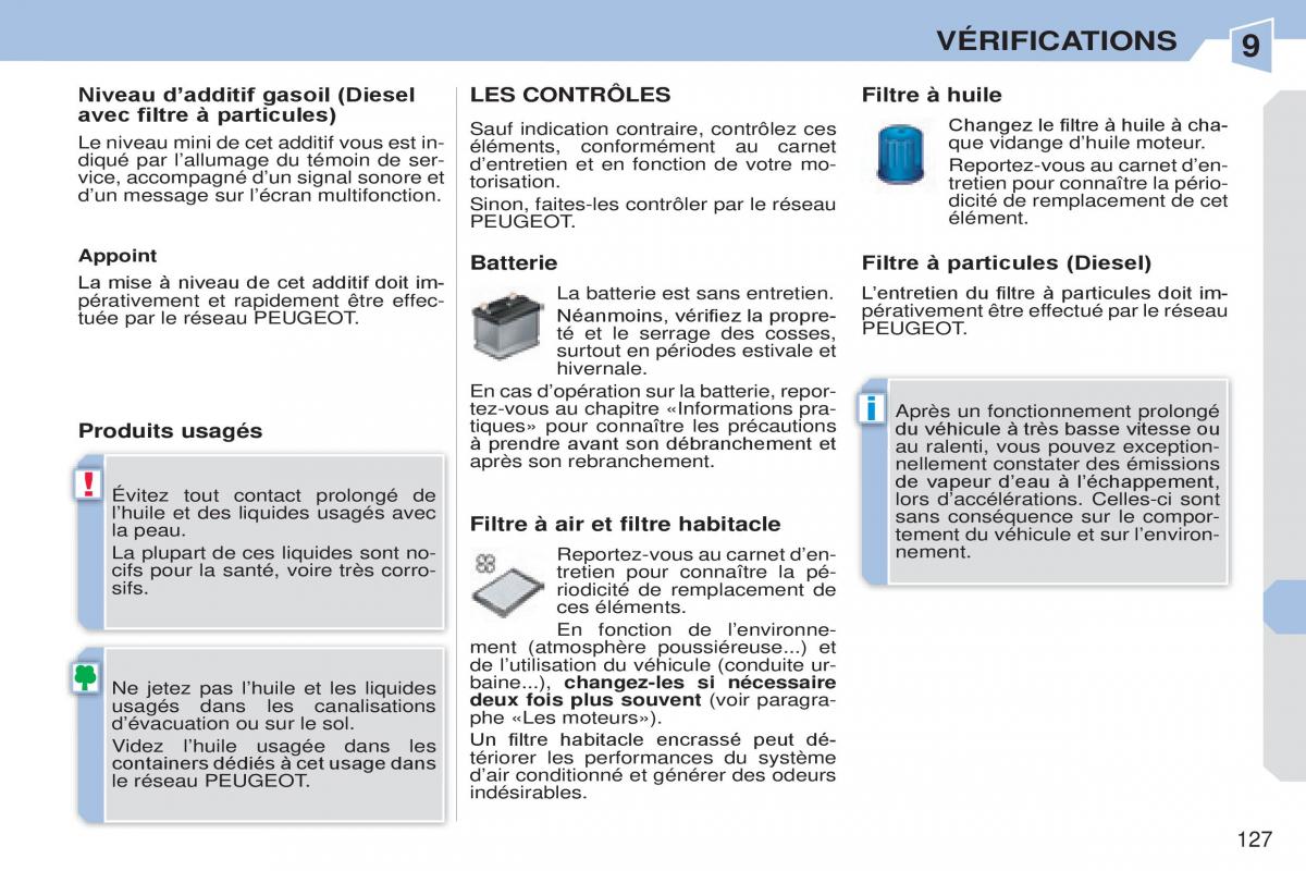 Peugeot 308 CC manuel du proprietaire / page 128